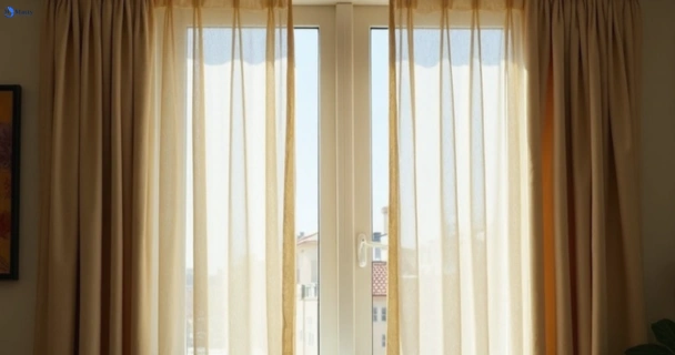 Dusty and dull curtains in roxburgh-park-vic before steam cleaning